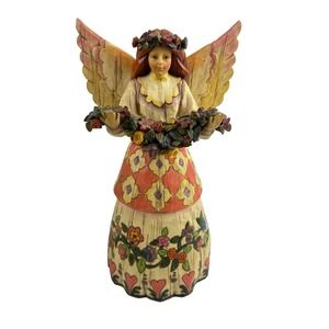 2002 Heartwood Creek Angel of Gratefulness Jim Shore Statue Angel With Flowers